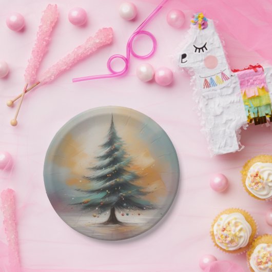 水エレガント色クリスマスツリー紙プレート ペーパープレート (パーティー)