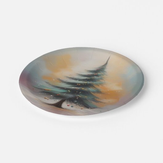 水エレガント色クリスマスツリー紙プレート ペーパープレート (アングル)