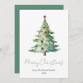 水エレガント色クリスマスツリー非写真 シーズンカード (正面/裏面)