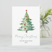 水エレガント色クリスマスツリー非写真 シーズンカード (スタンド正面)