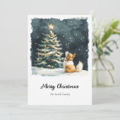 水エレガント色クリスマスツリー非写真 シーズンカード (スタンド正面)