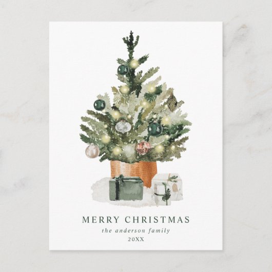 水エレガント色クリスマスツリー非写真 シーズンポストカード (正面)