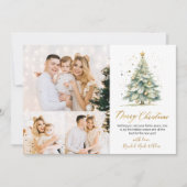水エレガント色クリスマスツリー3 Photo Collage シーズンカード (正面)