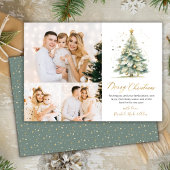 水エレガント色クリスマスツリー3 Photo Collage シーズンカード