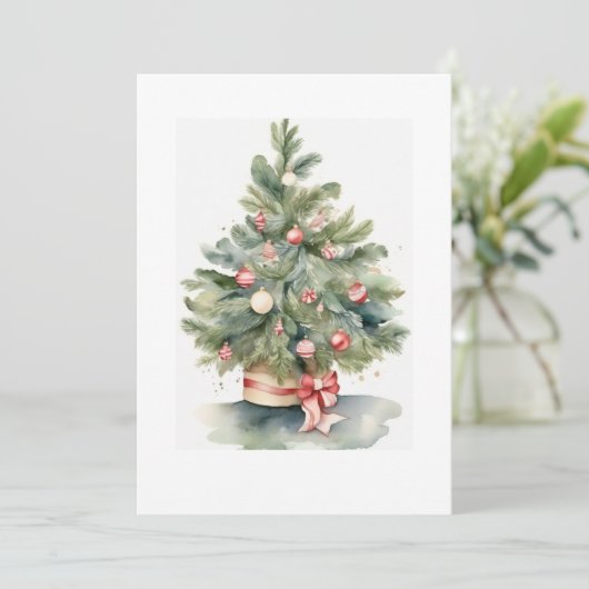 水エレガント色クリスマスツリー シーズンカード (スタンド正面)