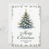 水エレガント色クリスマスツリー シーズンカード (正面)