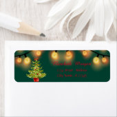 水エレガント色クリスマスツリー、ストリングライト ラベル (インサイチュ)