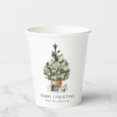 水エレガント色クリスマスツリー 紙コップ (正面)