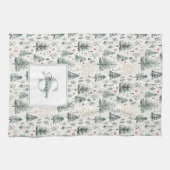 水エレガント色クリスマスニュートラル美学 キッチンタオル (横)