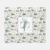 水エレガント色クリスマスニュートラル美学 フリースブランケット (正面(横))