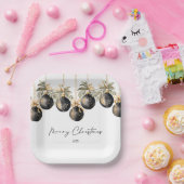 水エレガント色クリスマスバウブルズホリデーパーティー ペーパープレート (パーティー)