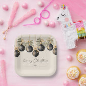 水エレガント色クリスマスバウブルズホリデーパーティー ペーパープレート (パーティー)