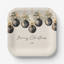 水エレガント色クリスマスバウブルズホリデーパーティー ペーパープレート