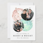 水エレガント色クリスマスバウブル4写真 シーズンカード (正面)