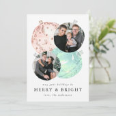 水エレガント色クリスマスバウブル4写真 シーズンカード (スタンド正面)