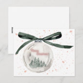 水エレガント色クリスマスバブル シーズンカード (正面/裏面)