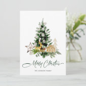 水エレガント色クリスマスパインのグリーティング シーズンカード (スタンド正面)