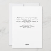 水エレガント色クリスマスパインのグリーティング シーズンカード (裏面)