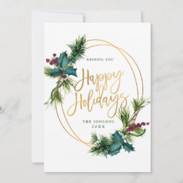 水エレガント色クリスマスパインコーン挨拶 シーズンカード