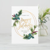 水エレガント色クリスマスパインコーン挨拶 シーズンカード (スタンド正面)