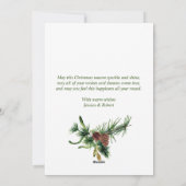 水エレガント色クリスマスパインコーン挨拶 シーズンカード (裏面)