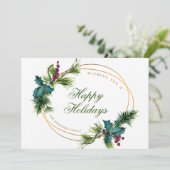 水エレガント色クリスマスパインコーン挨拶 シーズンカード (スタンド正面)