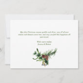 水エレガント色クリスマスパインコーン挨拶 シーズンカード (裏面)