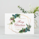 水エレガント色クリスマスパインコーン挨拶 シーズンカード (スタンド正面)
