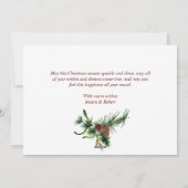 水エレガント色クリスマスパインコーン挨拶 シーズンカード (裏面)