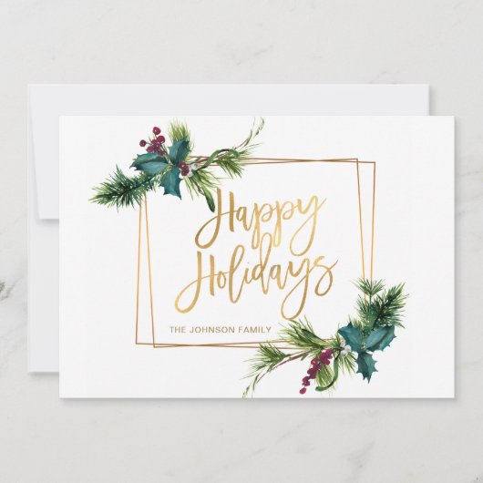 水エレガント色クリスマスパインコーン挨拶 シーズンカード (正面)