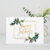 水エレガント色クリスマスパインコーン挨拶 シーズンカード (スタンド正面)