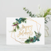 水エレガント色クリスマスパインコーン挨拶 シーズンカード (スタンド正面)