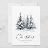 水エレガント色クリスマスパイン企業の木 シーズンカード (正面)