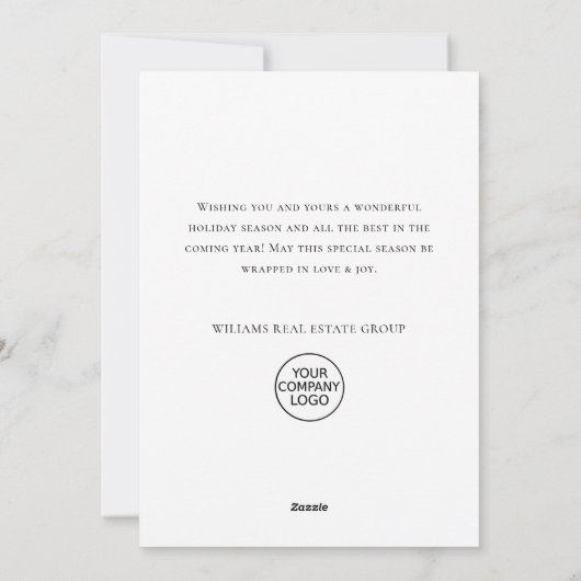 水エレガント色クリスマスパイン企業の木 シーズンカード (裏面)