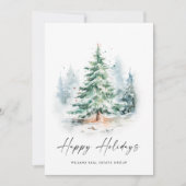 水エレガント色クリスマスパイン企業の木 シーズンカード (正面)