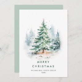 水エレガント色クリスマスパイン企業の木 シーズンカード