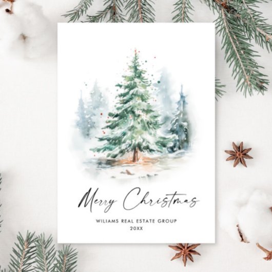水エレガント色クリスマスパイン企業の木 シーズンカード
