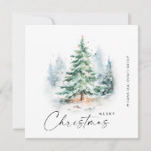 水エレガント色クリスマスパイン企業の木 シーズンカード (正面)