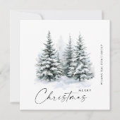 水エレガント色クリスマスパイン企業の木 シーズンカード (正面)