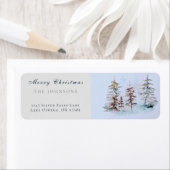 水エレガント色クリスマスパイン差出人住所 ラベル (インサイチュ)