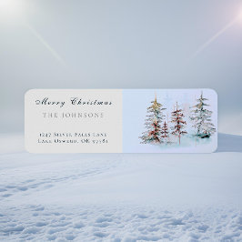 水エレガント色クリスマスパイン差出人住所 ラベル