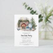 水エレガント色クリスマスパーティの招待状位置 ポストカード (スタンド正面)