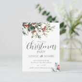 水エレガント色クリスマスパーティの招待状 インビテーションポストカード (スタンド正面)