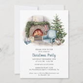 水エレガント色クリスマスパーティの招待状 招待状 (正面)