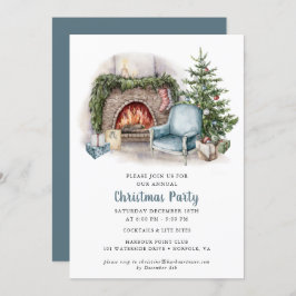 水エレガント色クリスマスパーティの招待状 招待状