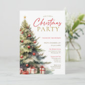 水エレガント色クリスマスパーティの招待状 招待状 (スタンド正面)