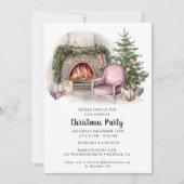 水エレガント色クリスマスパーティの招待状 招待状 (正面)