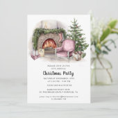 水エレガント色クリスマスパーティの招待状 招待状 (スタンド正面)