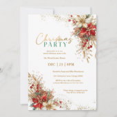 水エレガント色クリスマスパーティー 招待状 (正面)