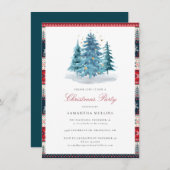 水エレガント色クリスマスパーティー 招待状 (正面/裏面)
